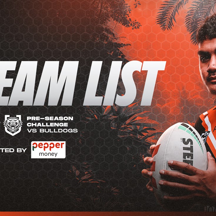 Team List: Pre-Season Challenge vs Bulldogs