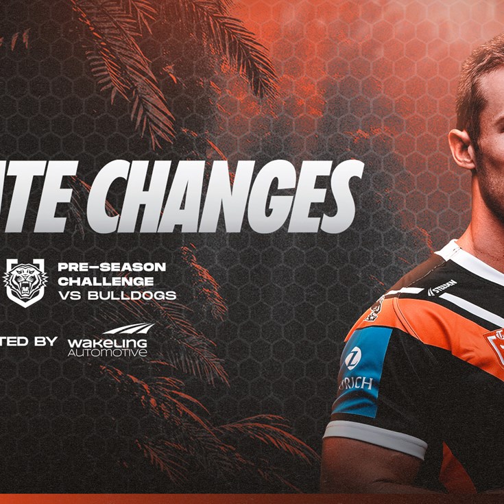 Late Changes: Pre-Season Challenge vs Bulldogs