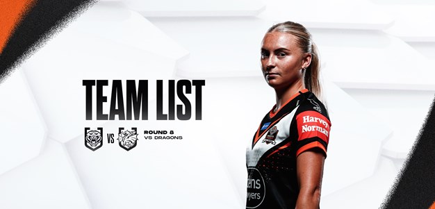 Team List: NRLW Round 8 vs Dragons