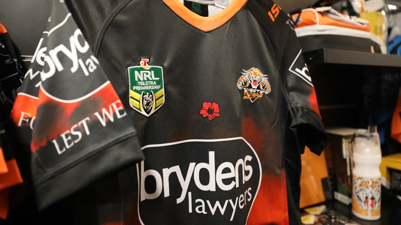 Buy Wests Tigers NRL 2018 Commemorative Anzac Jersey Adults & Kids