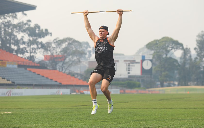 Alex Seyfarth at Wests Tigers training