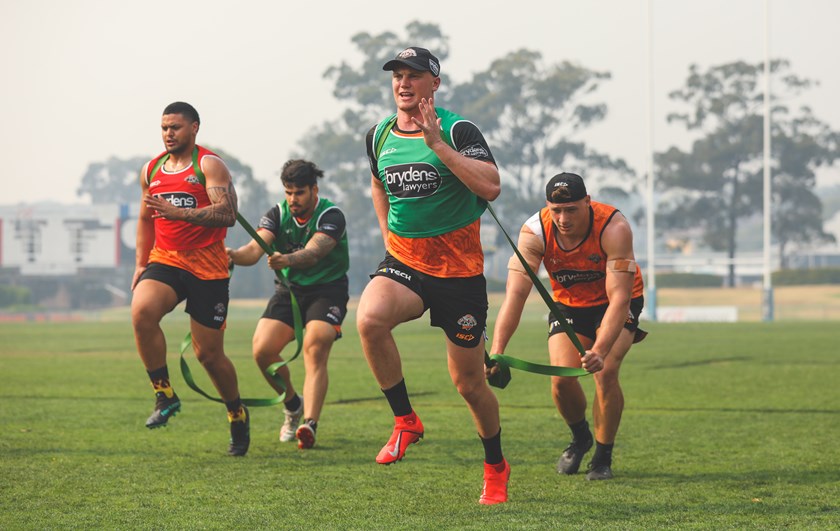 Dylan Smith at Wests Tigers training