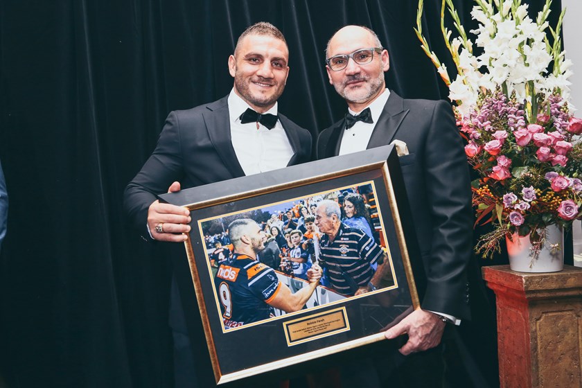 Robbie Farah and Wests Tigers Major Sponsor Lee Hagipantelis from Brydens Lawyers