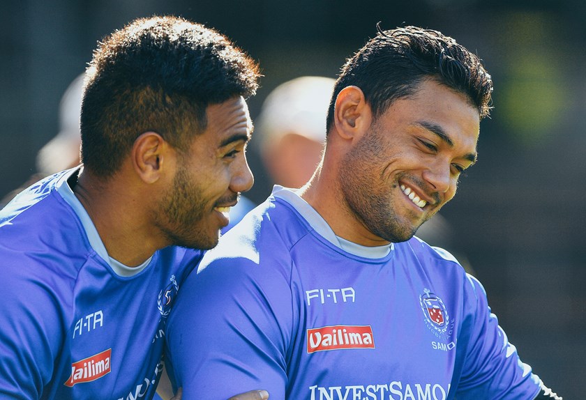 Samoa players Hymel Hunt and David Nofoaluma