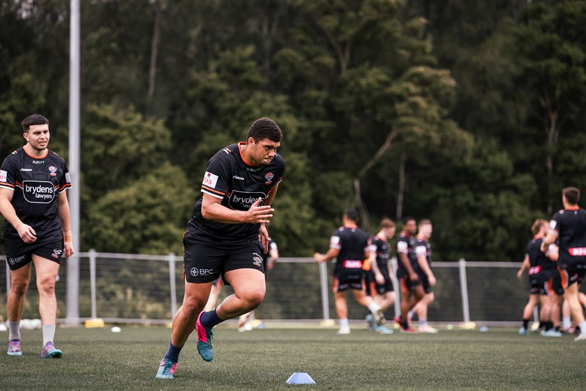 Jordan Miller in pre-season training with NRL squad 