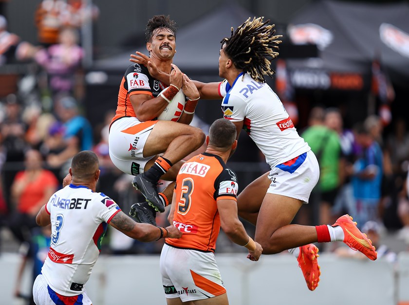 Townsville, Australia. 01st July, 2023. Jake Granville of the Cowboys  during the NRL Round 18 match between the North Queensland Cowboys and the  Wests Tigers at Queensland Country Bank Stadium in Townsville