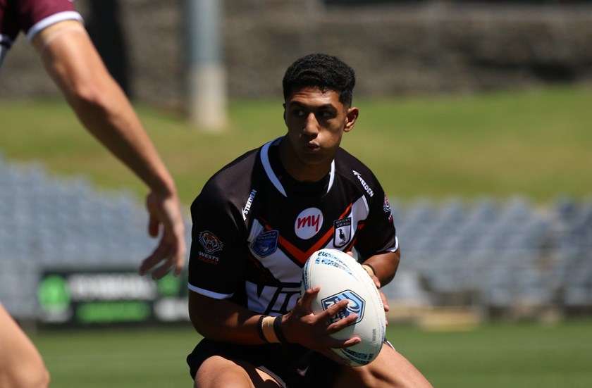 Onitoni Large playing for Wests Magpies Harold Matthews this year 