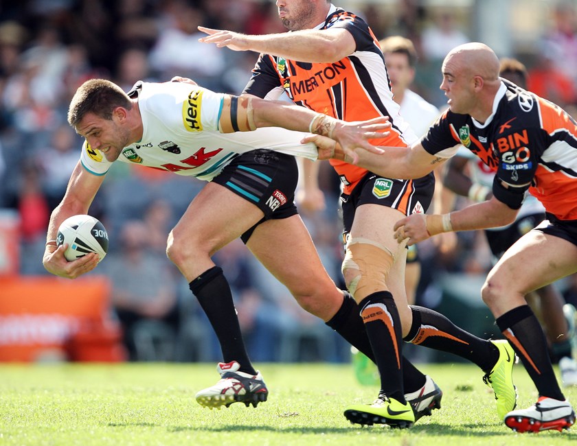 Grant playing for the Panthers against Wests Tigers in 2013