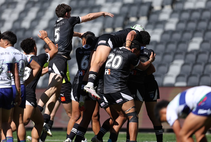 Wests Magpies try celebration in this year's Harold Matthews Grand Final 