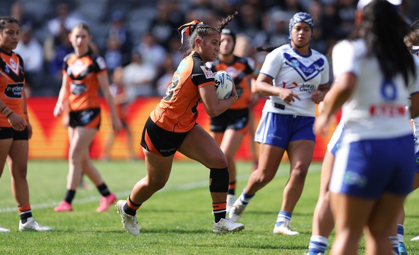 Angel Schaafhausen-Mino on the charge in the Lisa Fiaola Cup Grand Final 