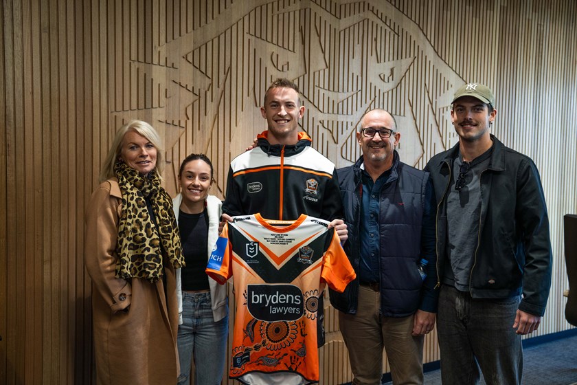 Alex presented with his first NRL jersey at the Zurich Centre 