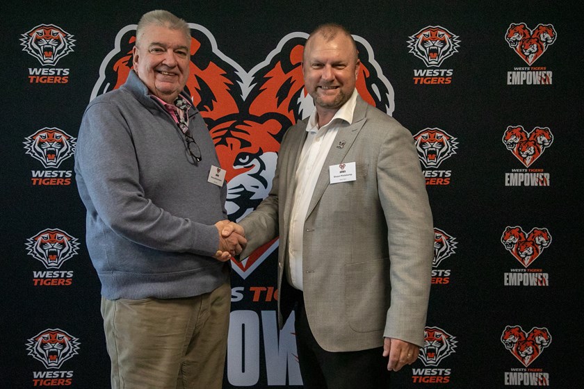 Wests Tigers CEO Shane Richardson with Shaun Mielekamp