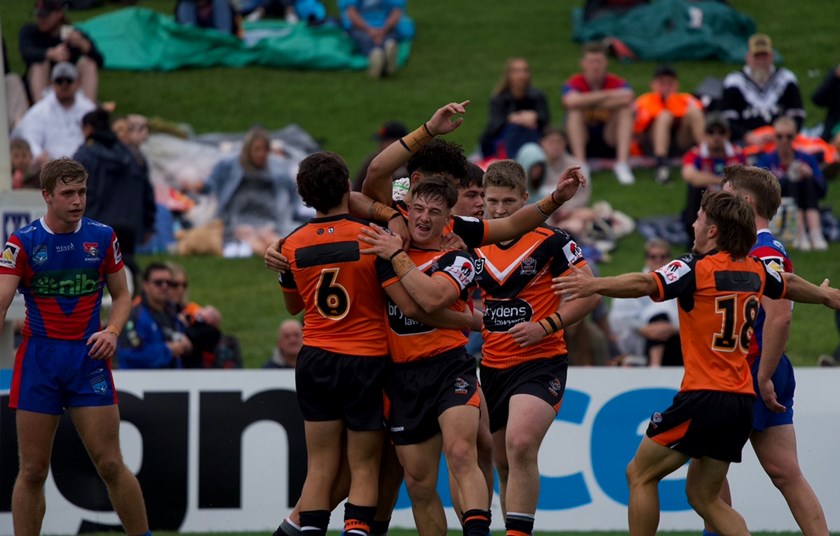 Orange Cubs celebrate win over Newcastle U/18s in Tamworth in 2024 