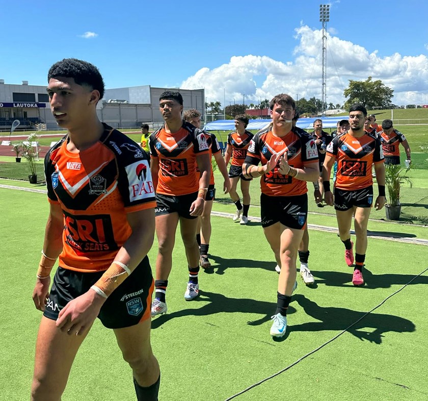 Wests Tigers leave the field at Churchill Park, Lautoka