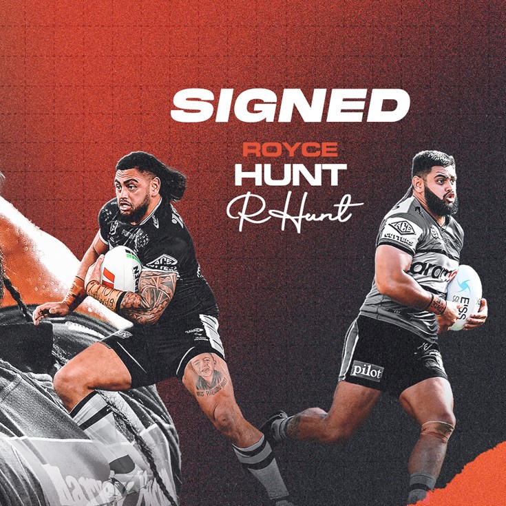 Royce Hunt to join Wests Tigers on three-year deal