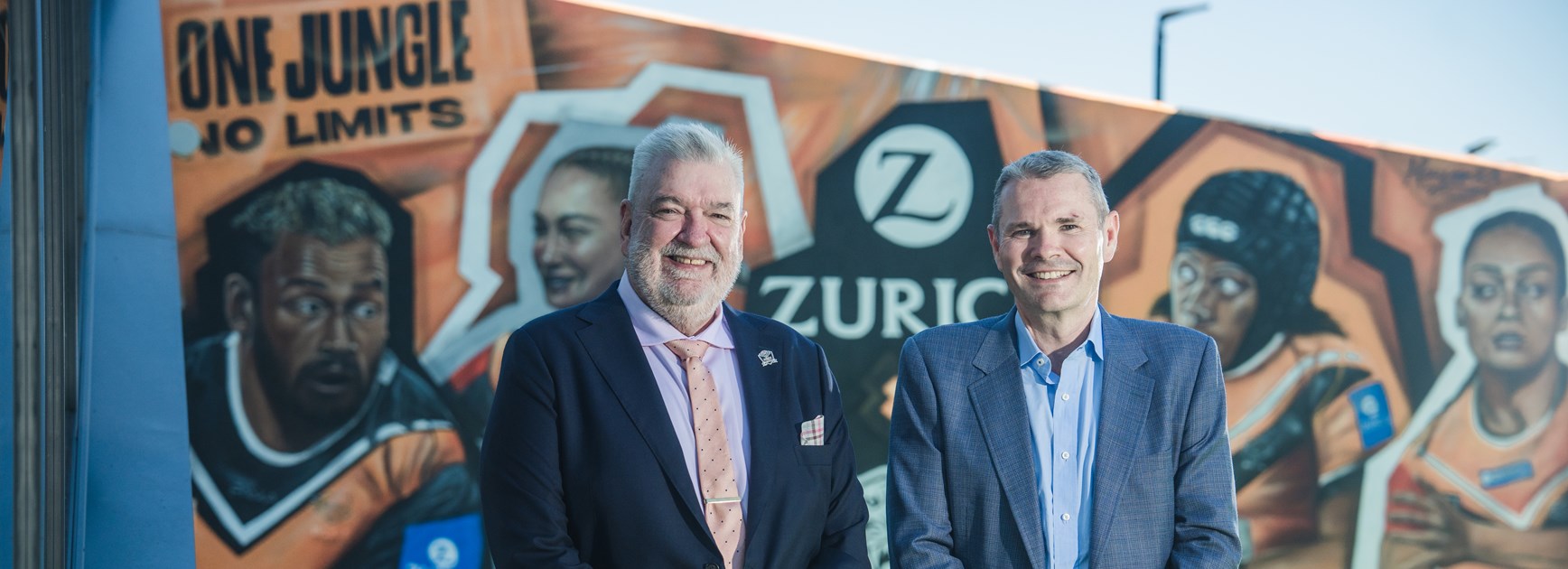 Zurich Australia CEO Justin Delaney with Wests Tigers CEO Shane Richardson 