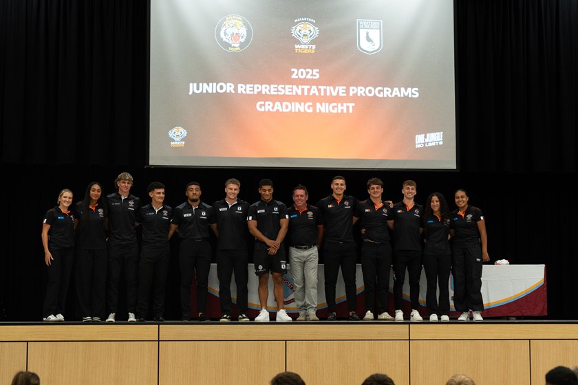 Wests Tigers 2025 Pathways Captains with NRLW Head Coach, Brett Kimmorley