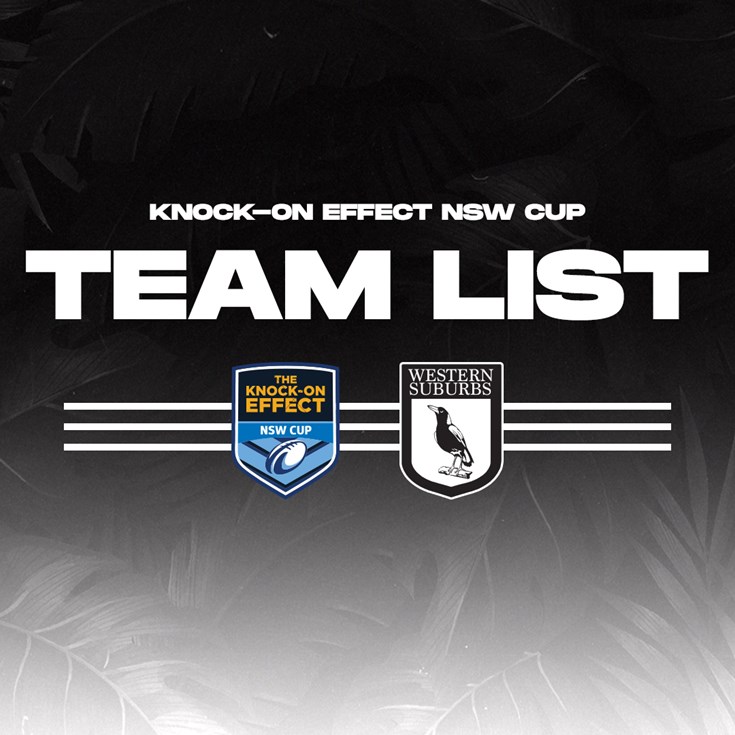 Team List: NSW Cup Round 23 vs Raiders